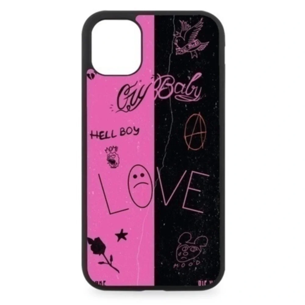 Lil Peep Pink & Black Split Phone Case